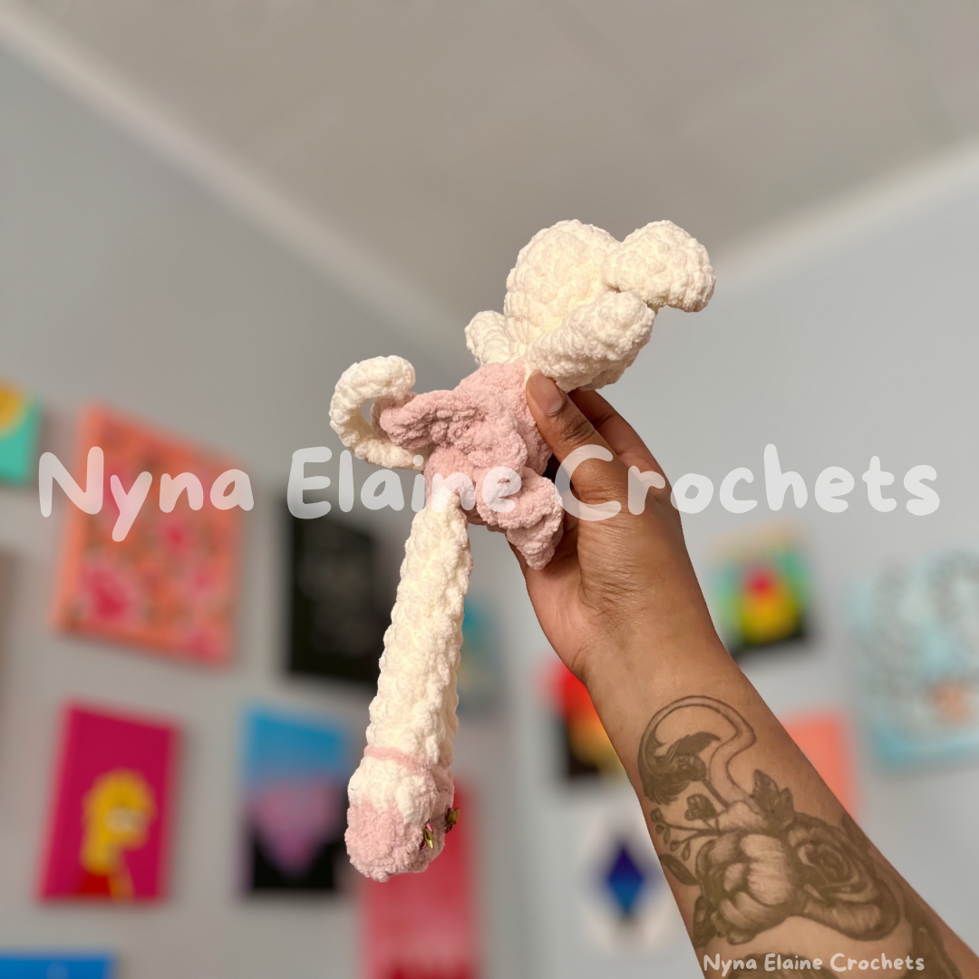 Ballerina Cream/Pink Mouse Plushie Handmade