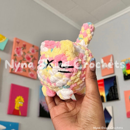Loaf Kitten Crochet Plushie Cotton Candy
