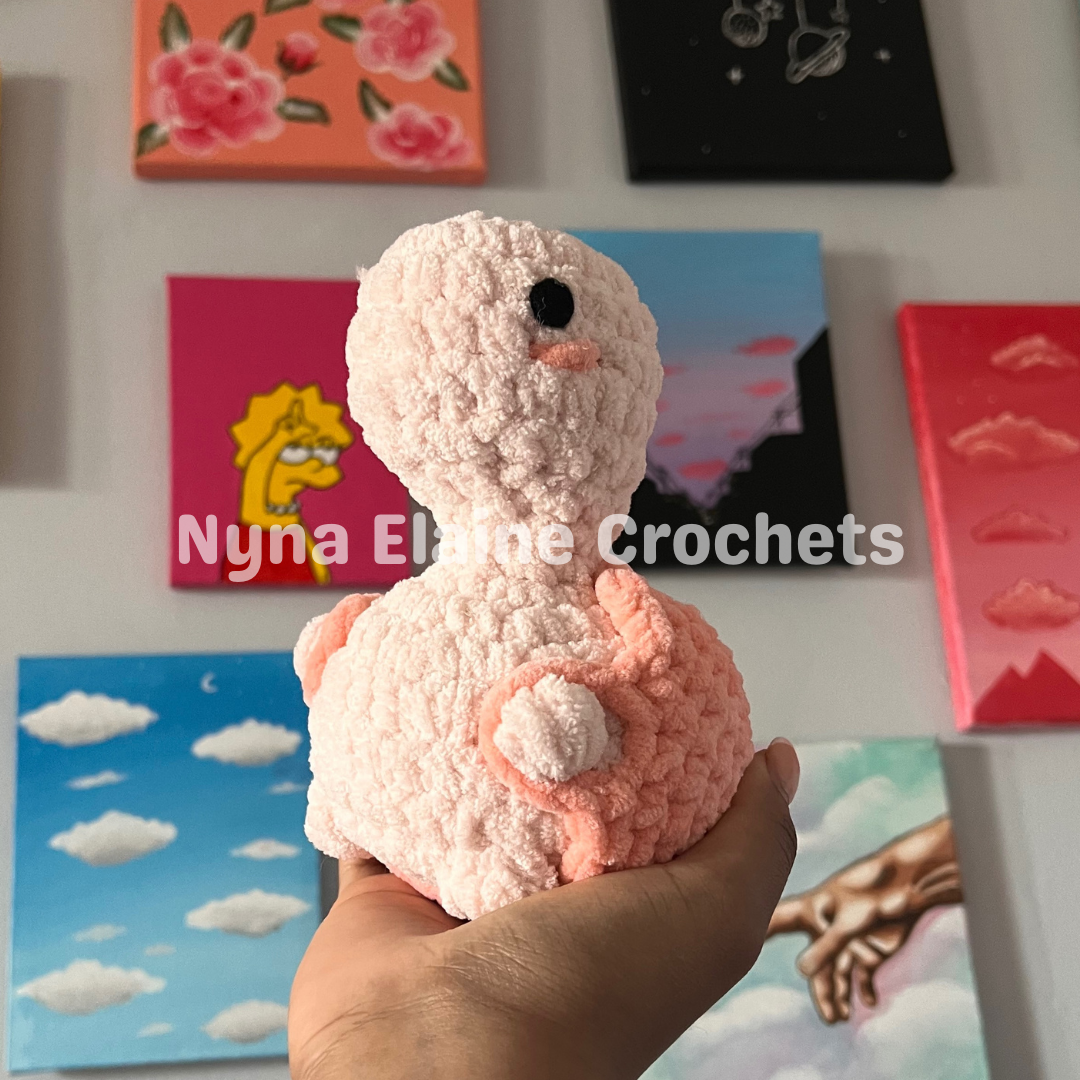 Pink Crochet Butt Turtle Plushie