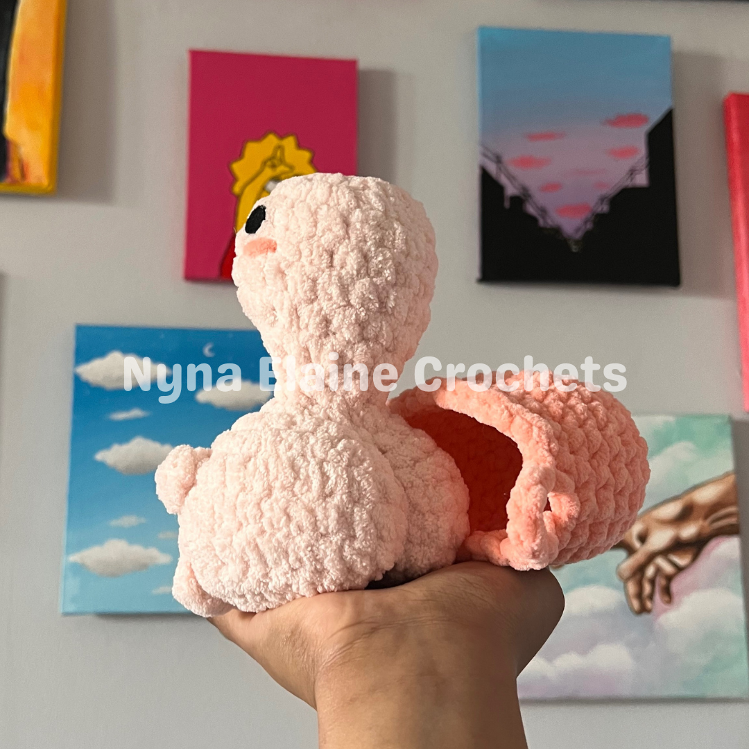 Pink Crochet Butt Turtle Plushie