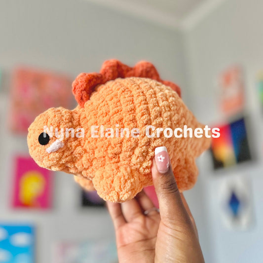 Orange Steggie Dino Plushie