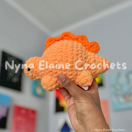 Orange Steggie Dino Plushie