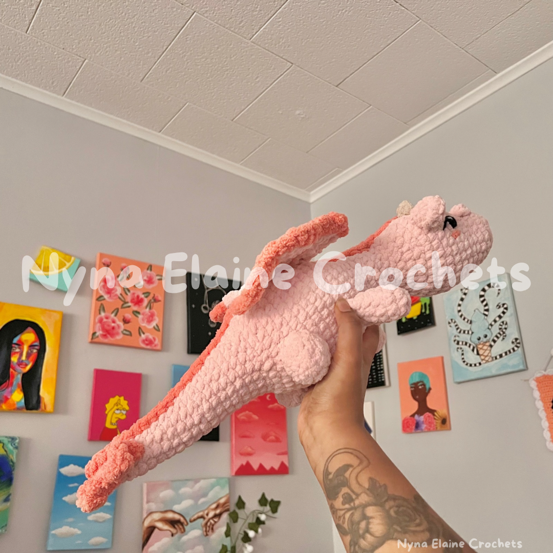 Large Pink Dragon Plushie