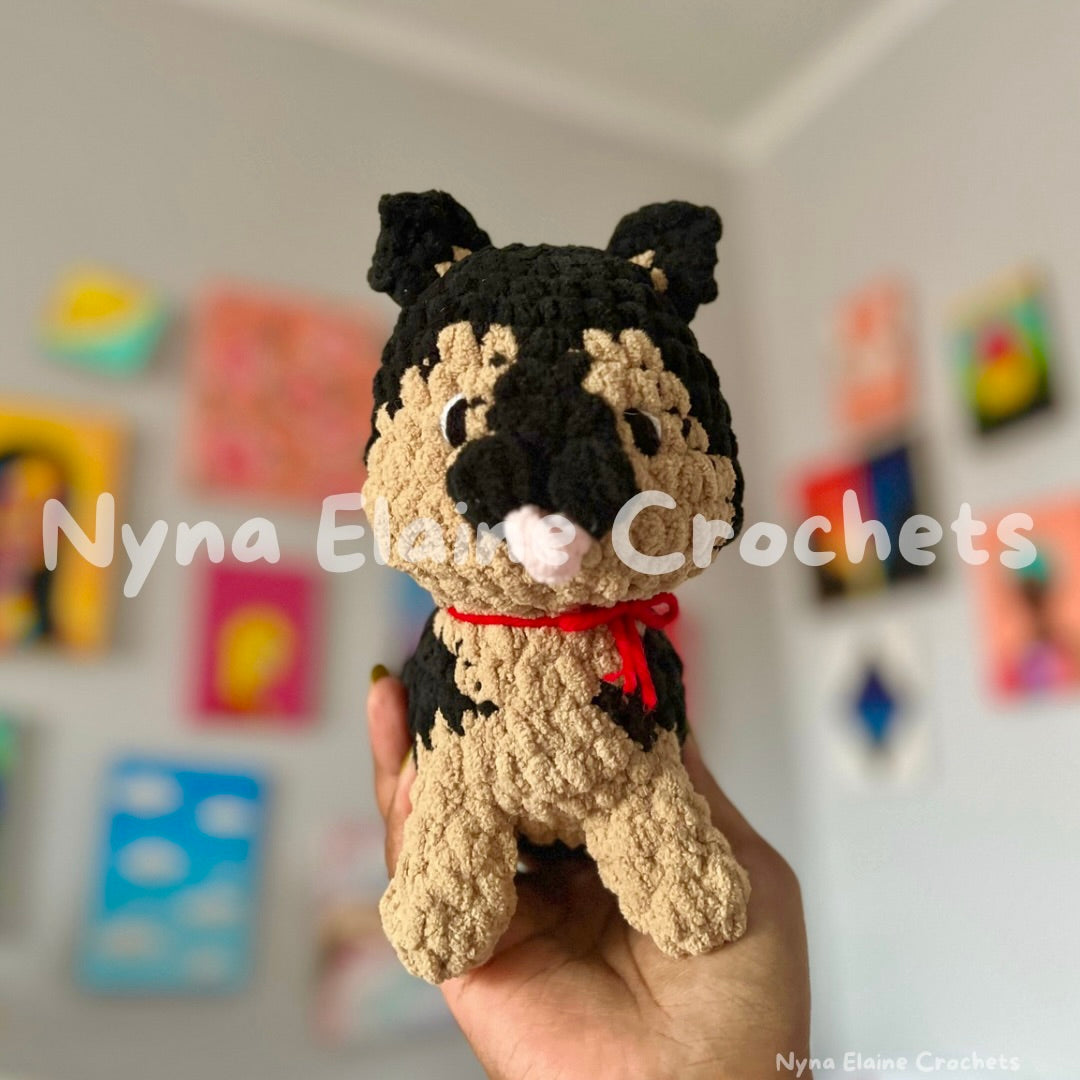 German Shepherd Sitting Puppy Plushie