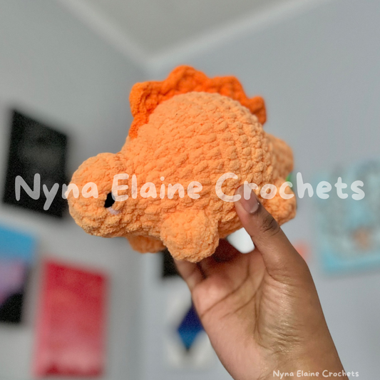 Orange Steggie Dino Plushie