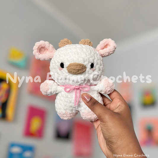 Mini Strawberry Cow Crochet Plushie