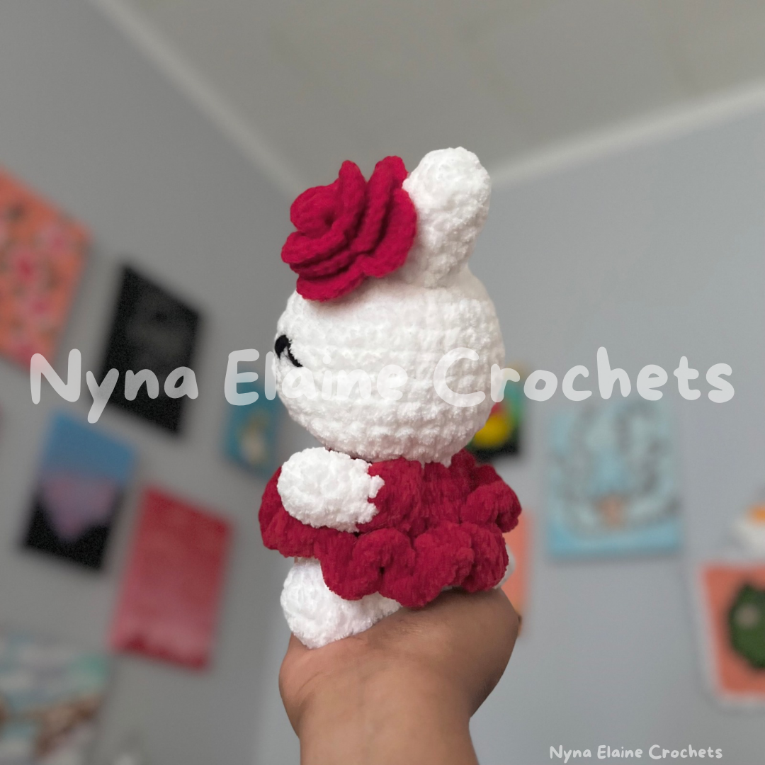 Mini Rose Flower Bunny Crochet Plushie