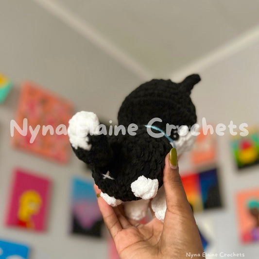 Black Husky Sitting Puppy Plushie