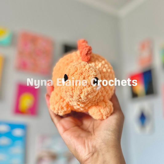 Orange Steggie Dino Plushie