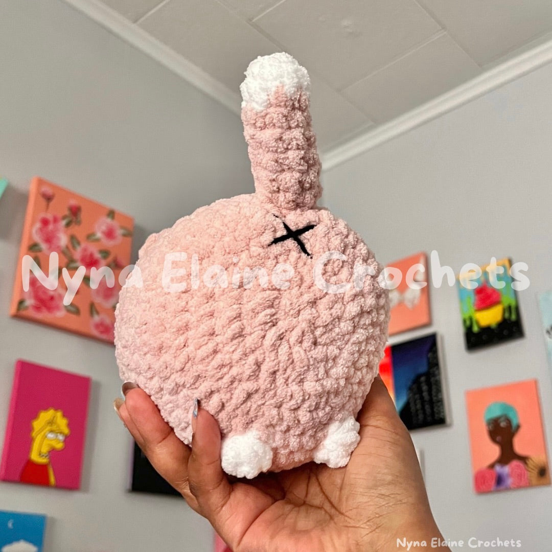 Loaf Cat Plushie Pink/White