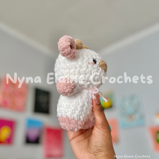 Mini Strawberry Cow Crochet Plushie
