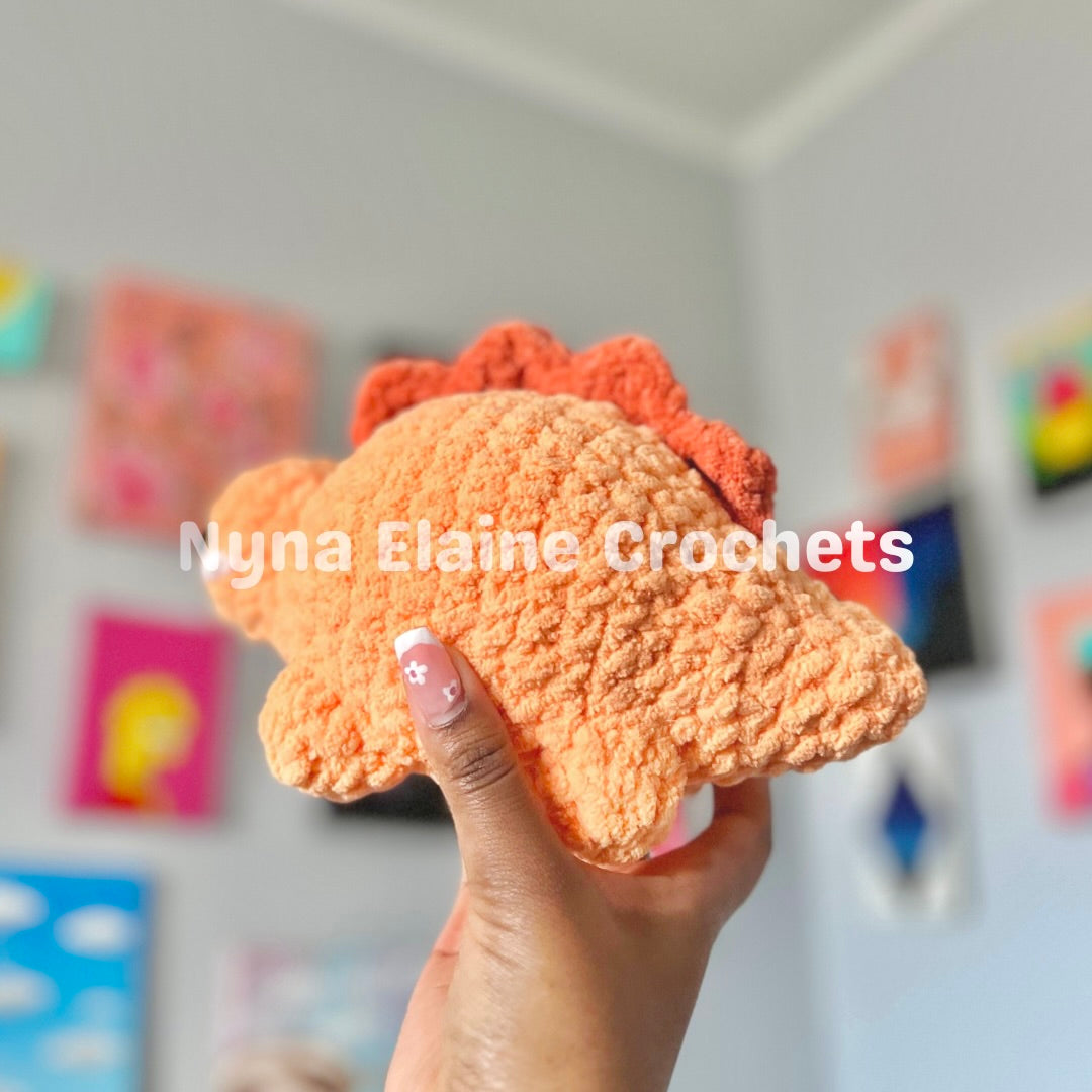 Orange Steggie Dino Plushie