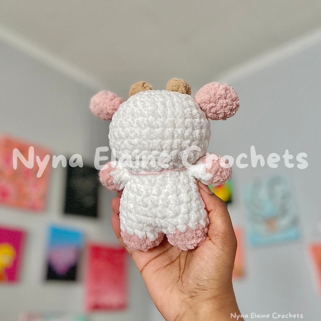 Mini Strawberry Cow Crochet Plushie