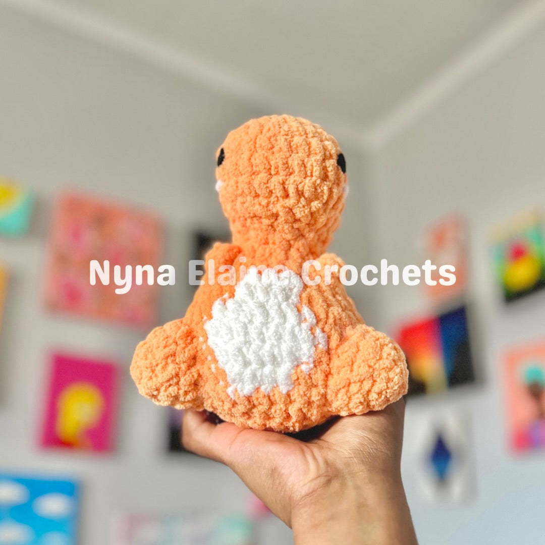 Small Orange Dino Plushie