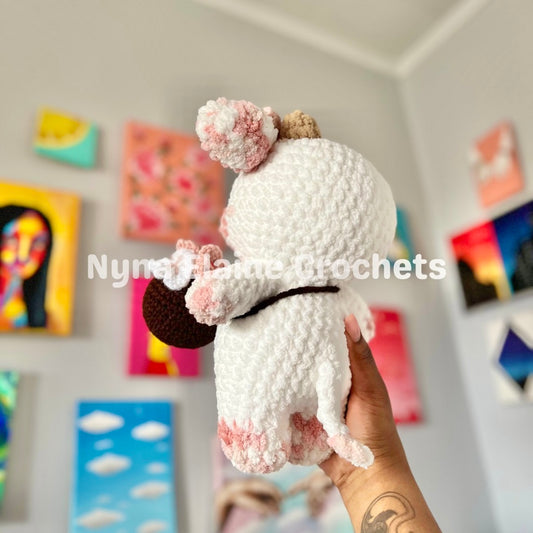 Cherry blossom Cow Crochet Plushie