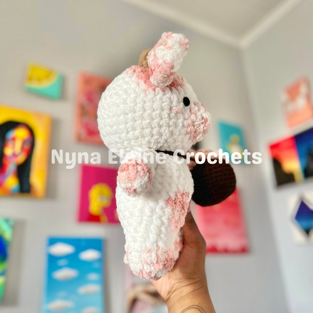 Cherry blossom Cow Crochet Plushie