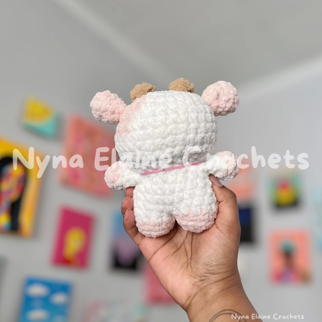 Mini Strawberry Cow Crochet Plushie