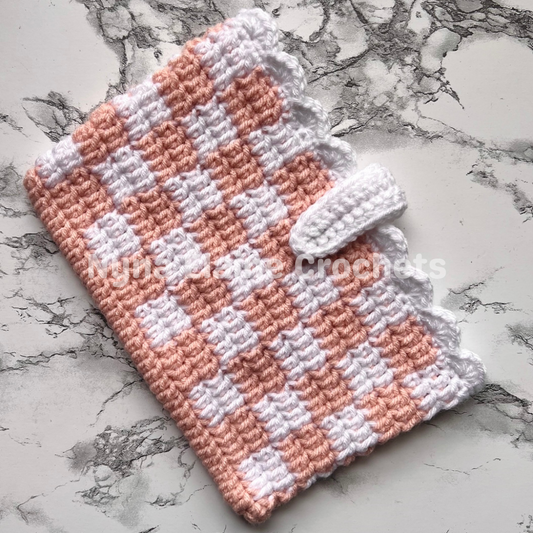 Light Pink Crochet Book Sleeve Handmade