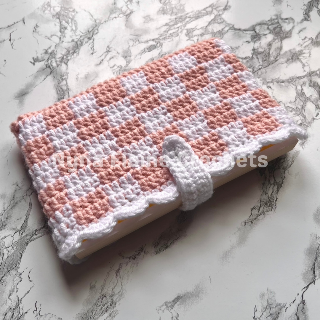 Light Pink Crochet Book Sleeve Handmade