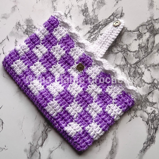 Light Purple Crochet Book Sleeve Handmade