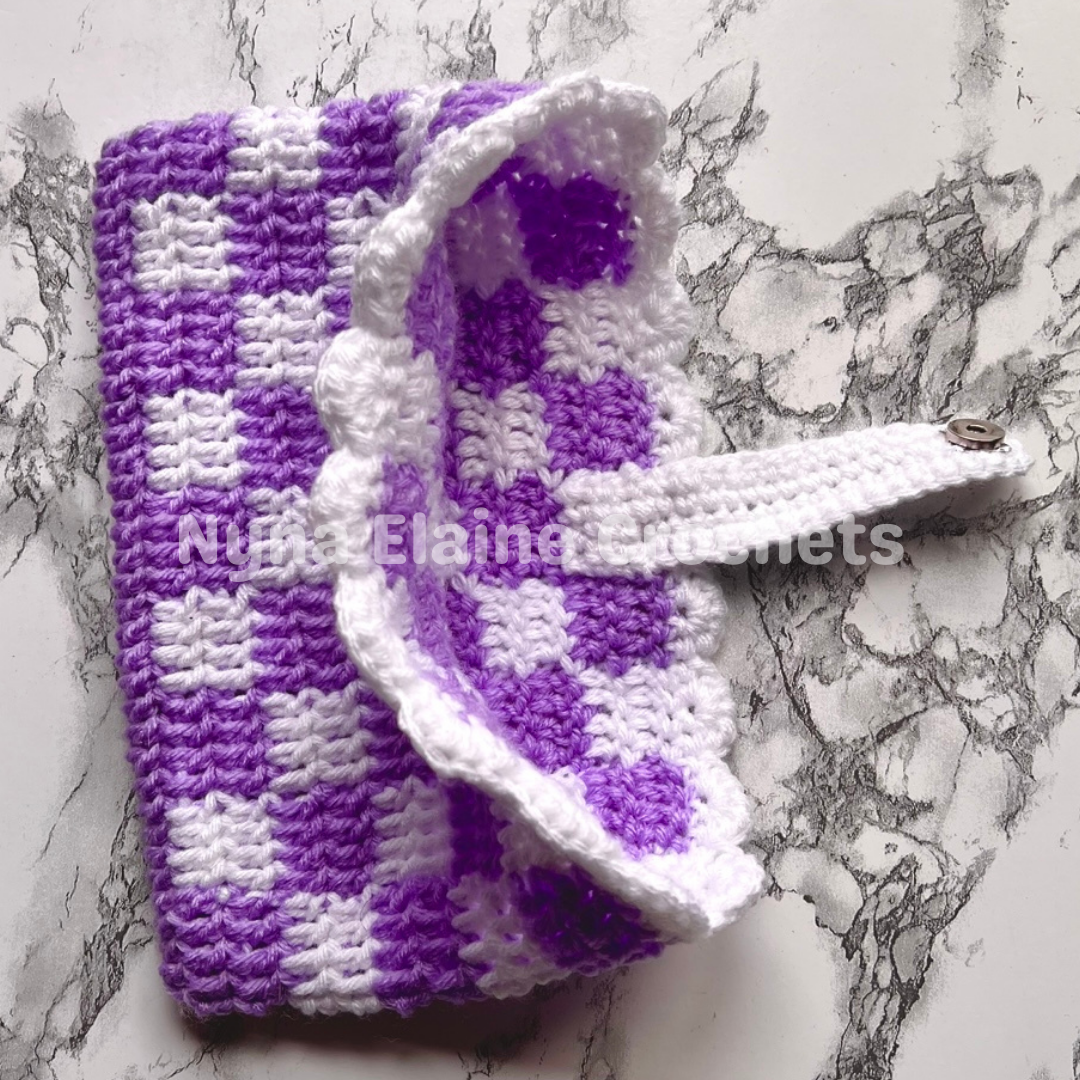 Light Purple Crochet Book Sleeve Handmade