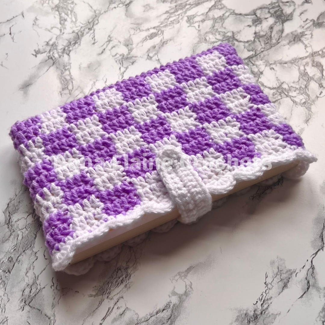 Light Purple Crochet Book Sleeve Handmade