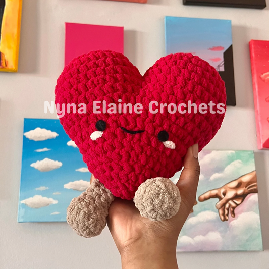 Happy Red Heart Crochet Plushie