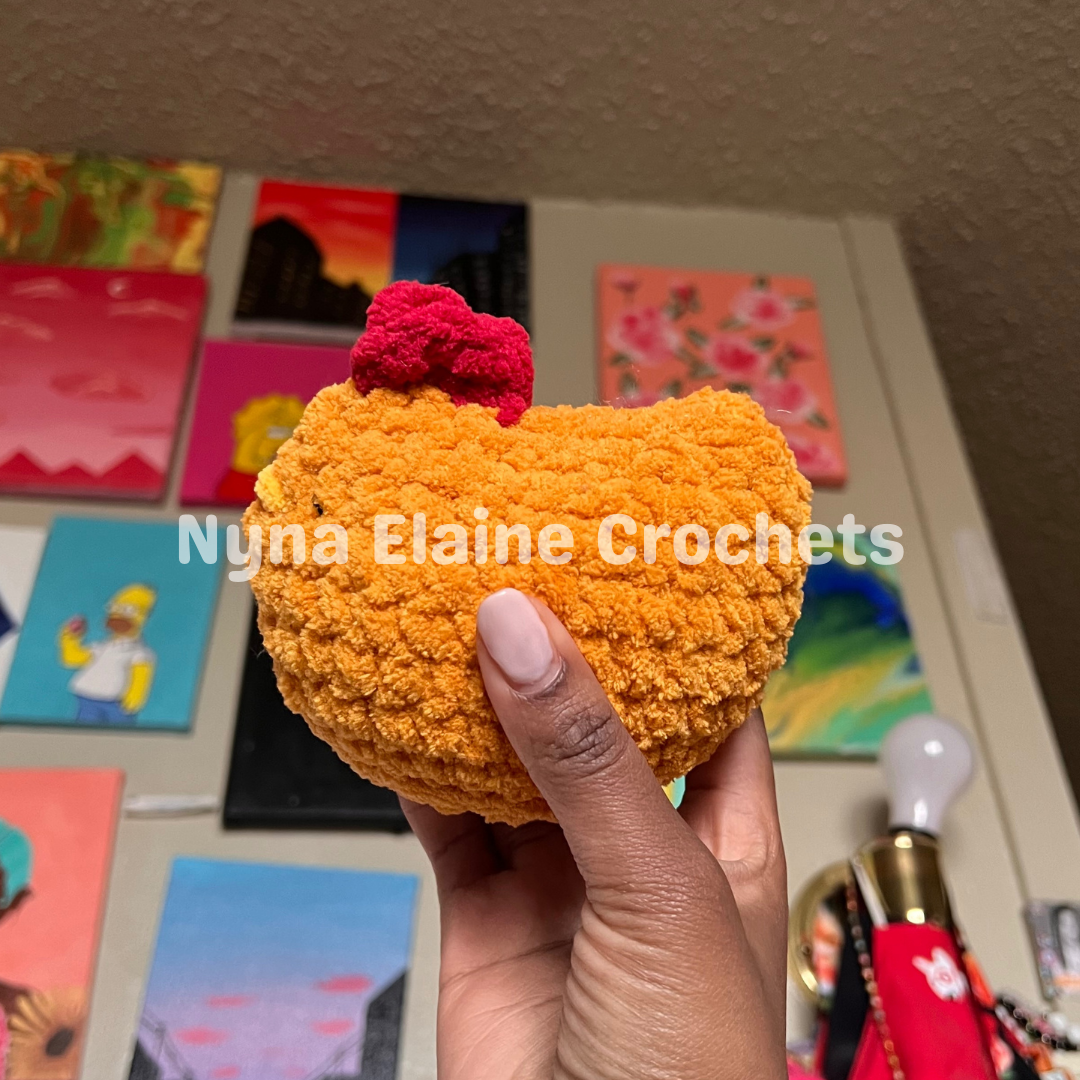 Burnt Mustard Chicken Crochet Amigurumi Plushie