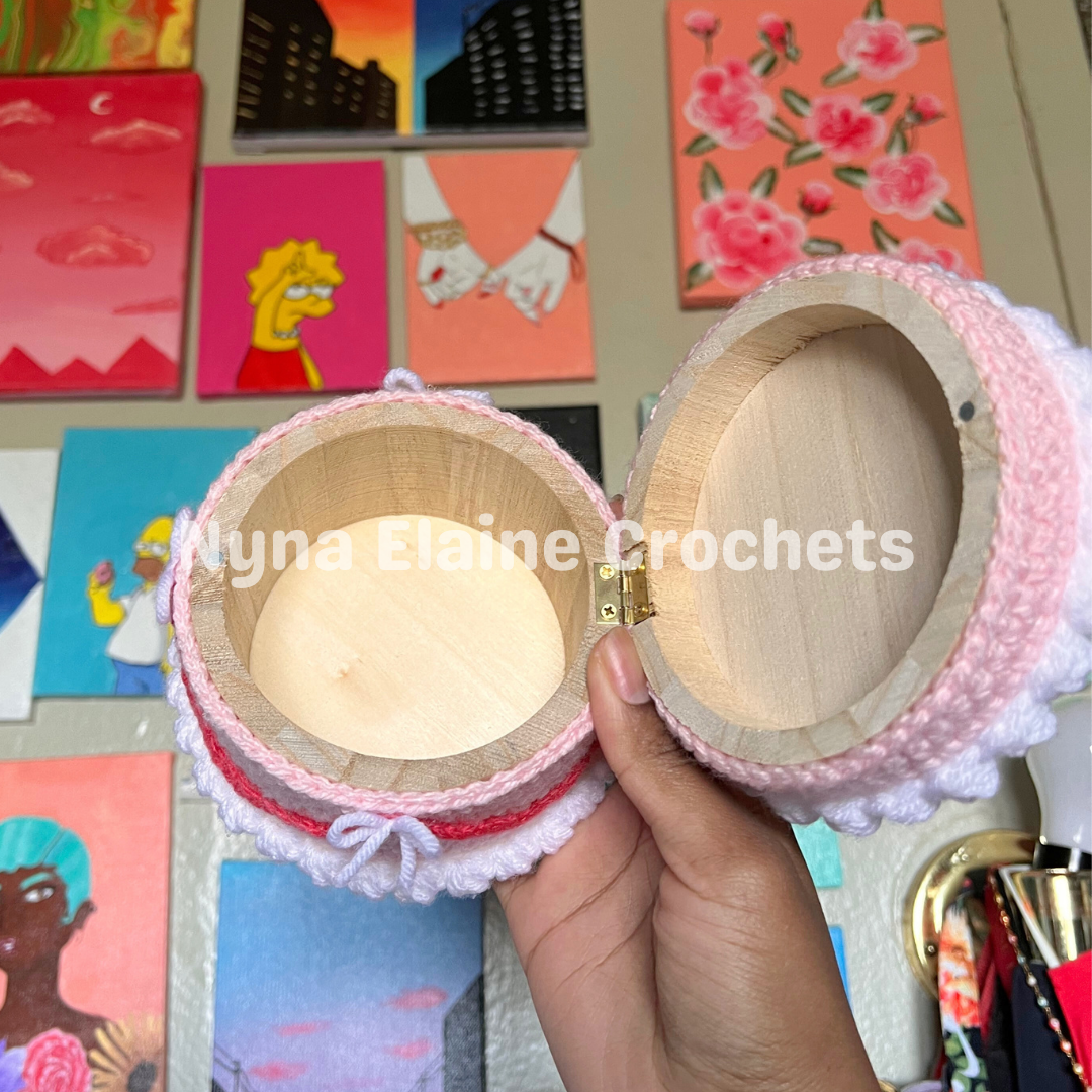 Pink Large Crochet Cake Box