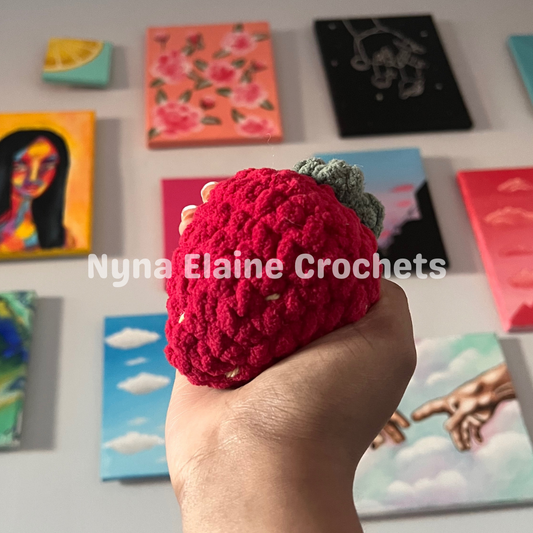 Strawberry Crochet Plushie Red