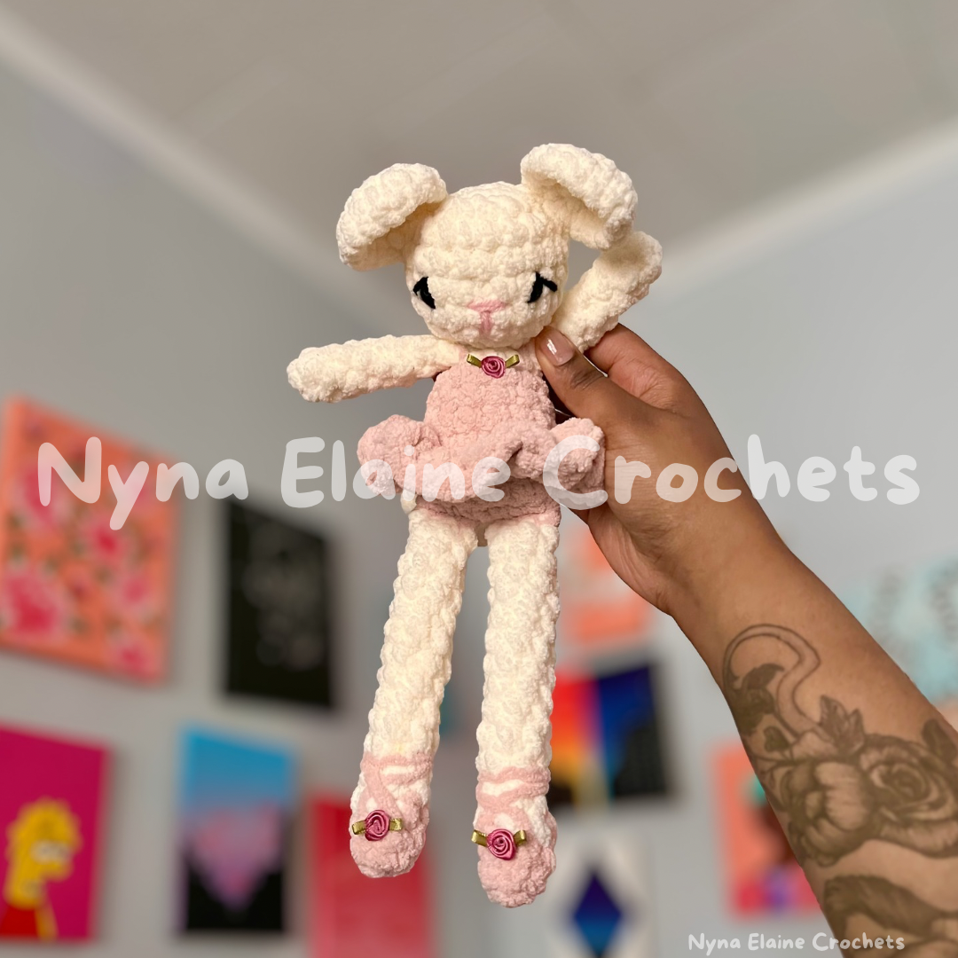 Ballerina Cream/Pink Mouse Plushie Handmade