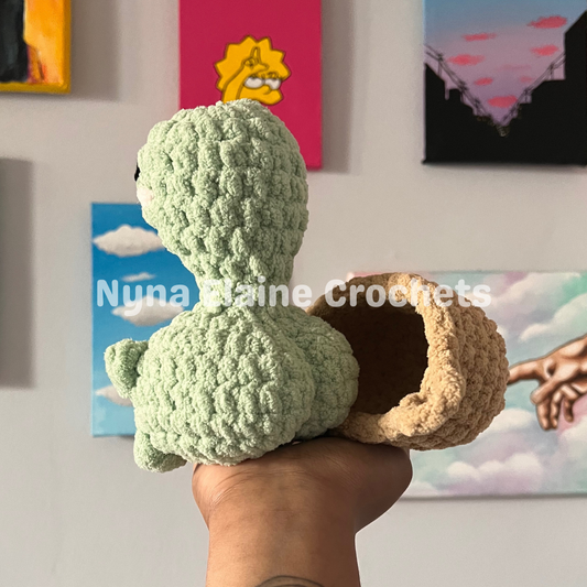 Green Crochet Butt Turtle Plushie