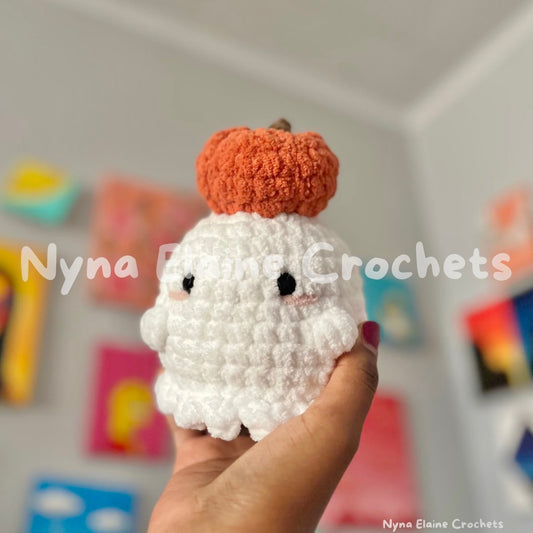 Ghost with Pumpkin Hat Plushie