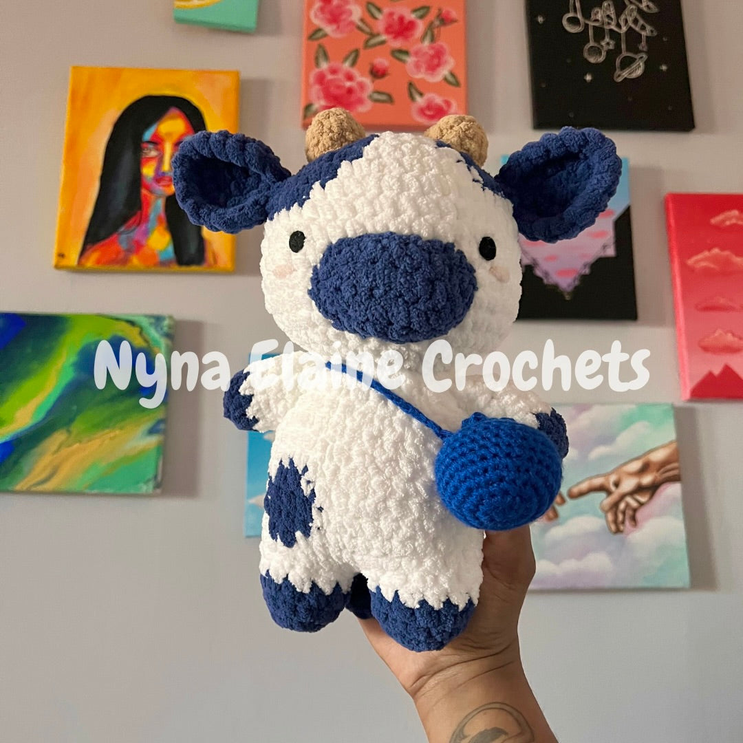 Blueberry Cow Plushie with Blueberry Bag (Standing)