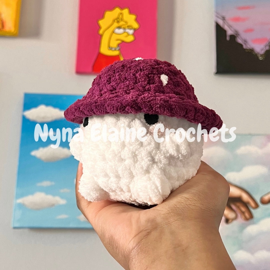 Dark Purple Crochet Amigurumi Mushroom Plushie