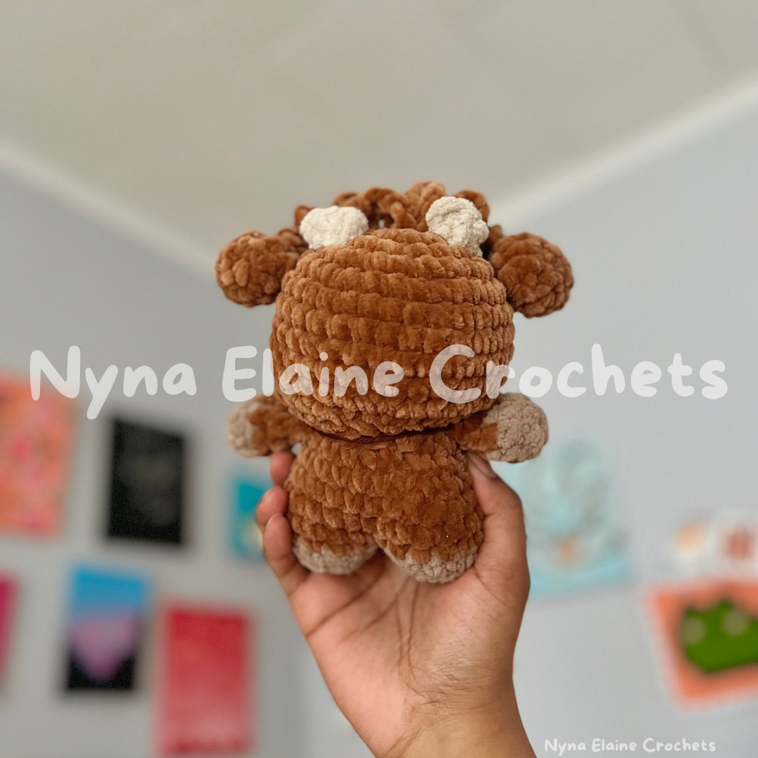 Highland Cow Brown Crochet Plushie