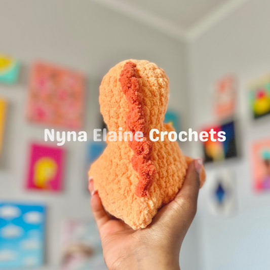 Small Orange Dino Plushie