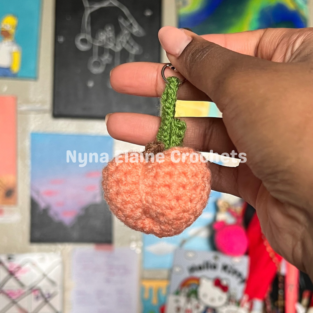 Pink Peach Keychain