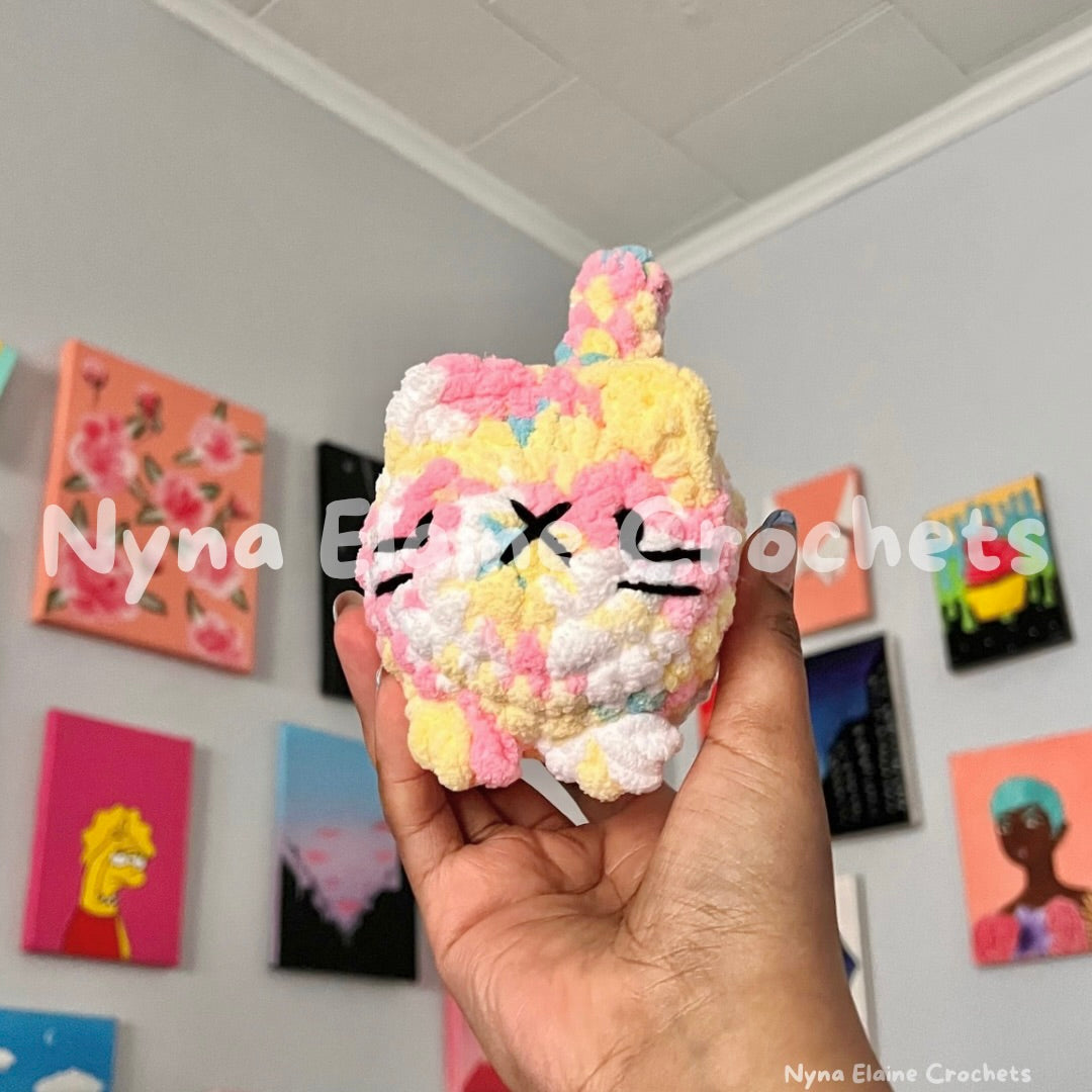 Loaf Kitten Crochet Plushie Cotton Candy