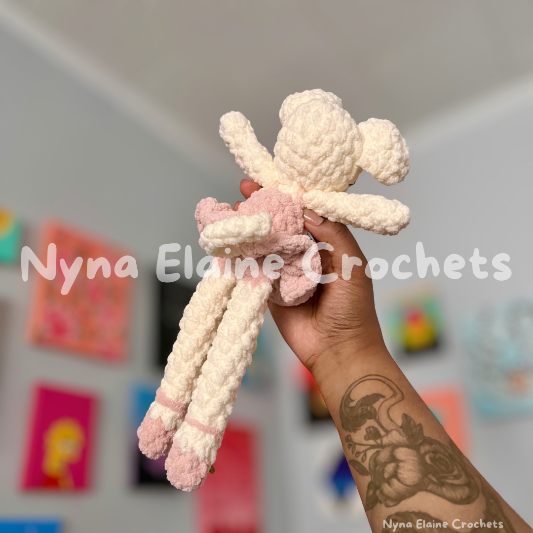 Ballerina Cream/Pink Mouse Plushie Handmade