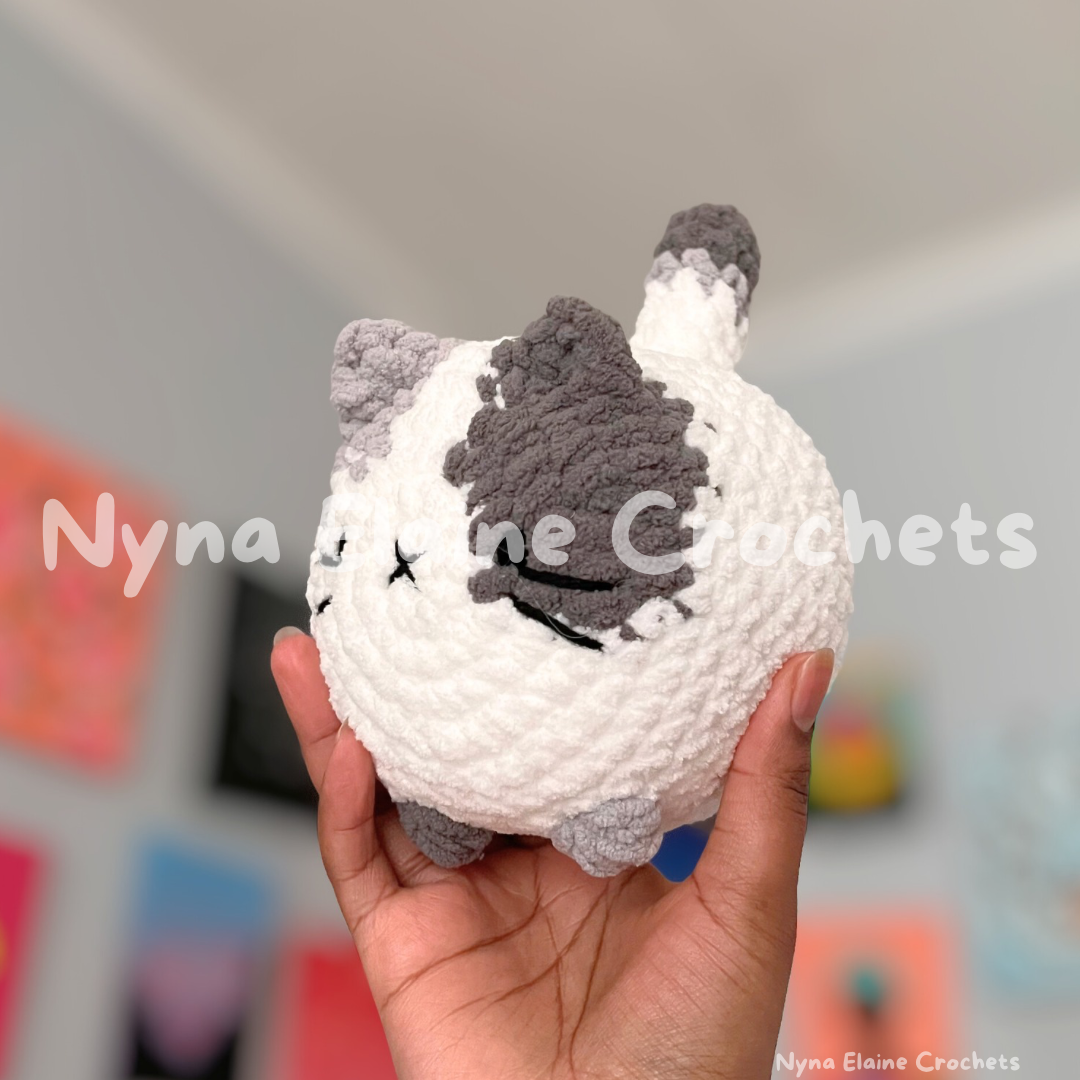 Loaf Cat Plushie Grey and White