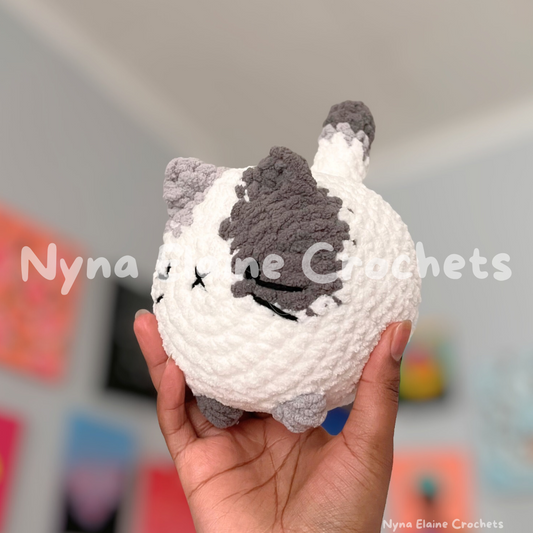 Loaf Cat Plushie Grey and White