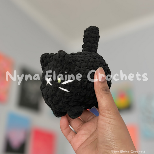 Loaf Kitten Crochet Plushie Black