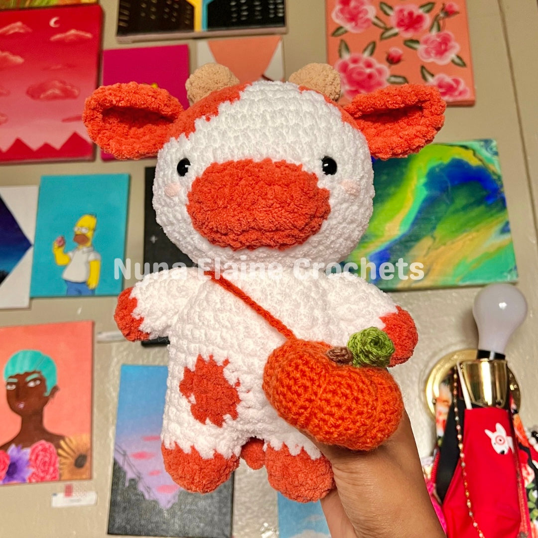 Pumpkin Spice Cow Plushie