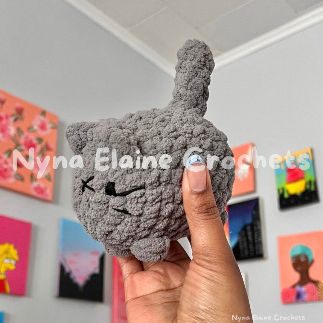 Loaf Kitten Crochet Plushie Grey