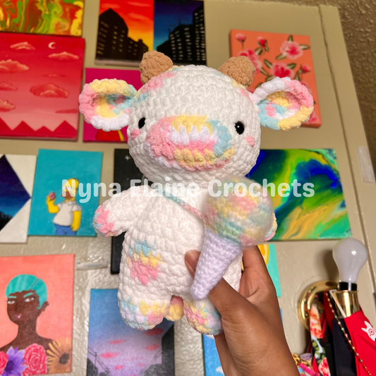 Cotton Candy Crochet Cow