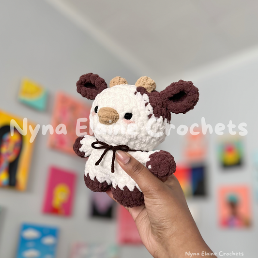 Mini Brown Cow Crochet Plushie