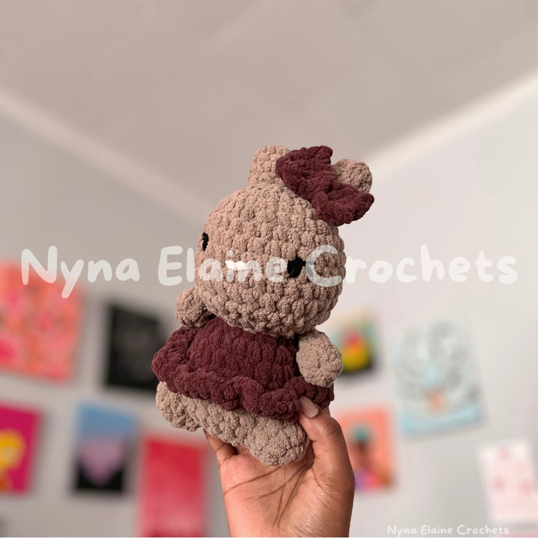 Mini Brown Bunny Crochet Plushie