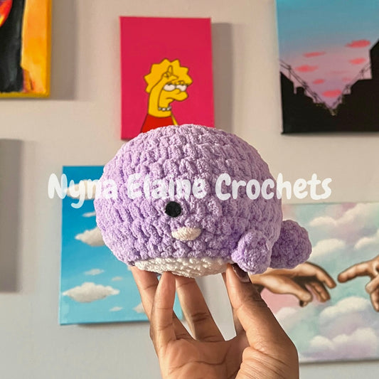 Purple Medium Crochet Whale Plushie