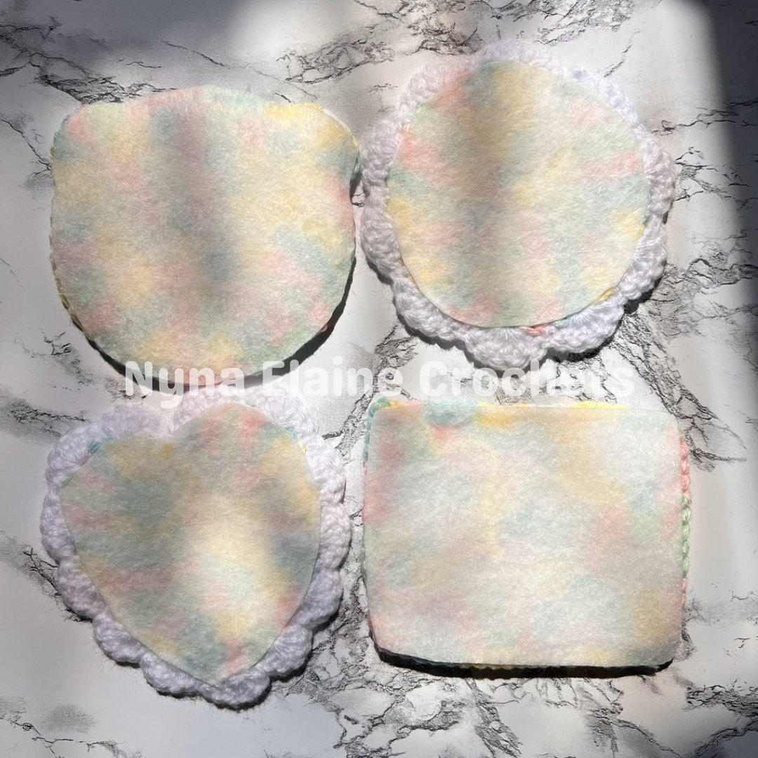 Pastel Multicolored&nbsp; Crochet Coaster Set Handmade